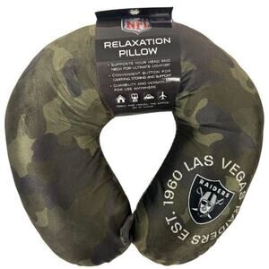 NFL Oakland Raiders Travel Pillow Neck Camo Big Logo NEW Las Vegas Soft